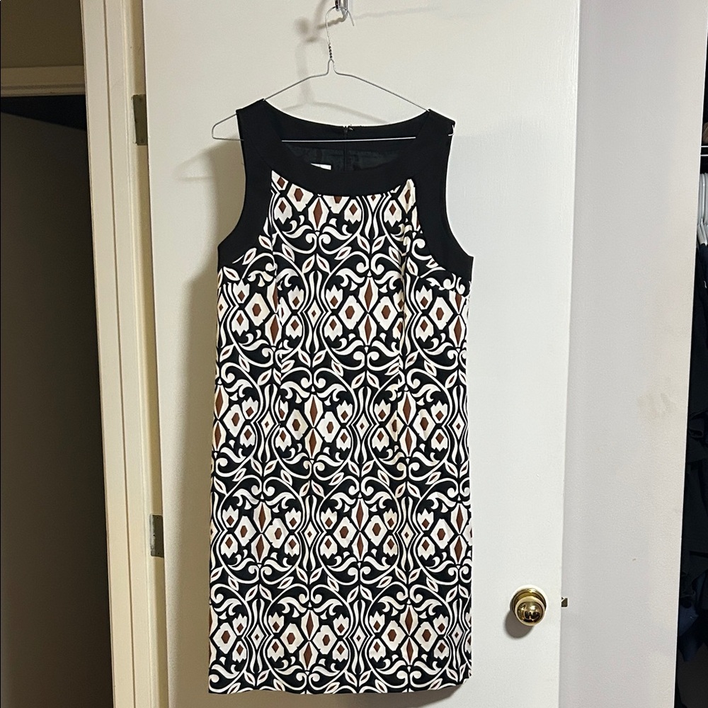 Talbots Black and White Patterned Mini Dress